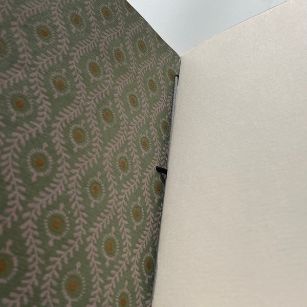 A6 Brown Faux Leather Refillable Journal Notebook - with quality vellum plain pages inserts.