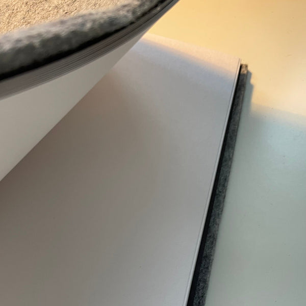 A5 refillable journal showing the blank page refillable inserts