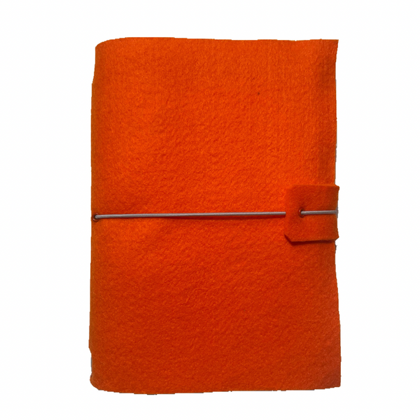 Bright orange A5 felt wrap journal