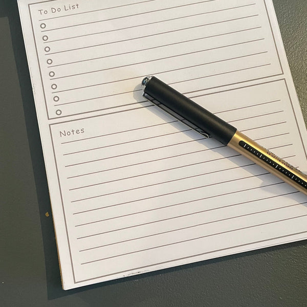 A5 Bright Yellow Felt Refillable desk notepad - with lined paper tear off insert