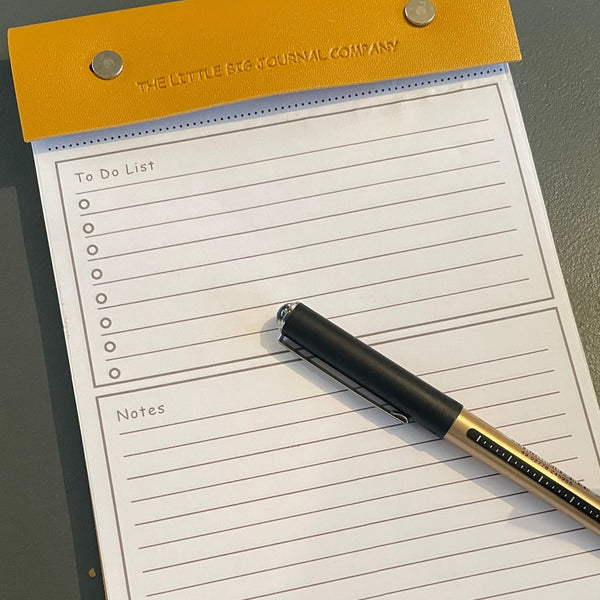 A5 Silver Grey Felt Refillable desk notepad - with lined paper tear off insert