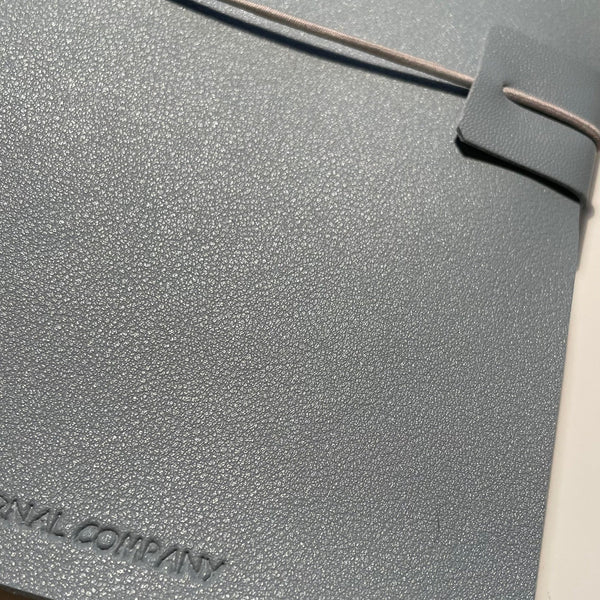 A5 Pale Blue  Faux Leather Wrap Refillable Journal Notebook - with 2 plain paper notebooks