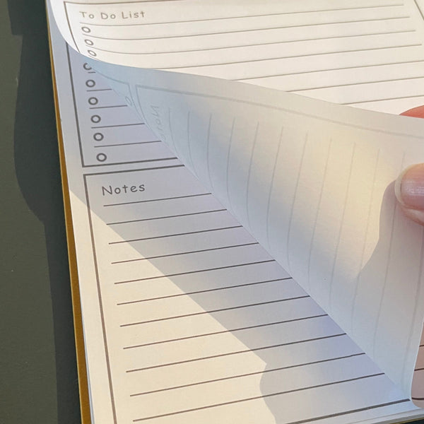 A5 Bright Orange Felt Refillable desk notepad - with lined paper tear off insert