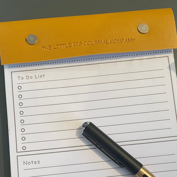 A5 Charcoal Grey Felt Refillable desk notepad - with lined paper tear off insert