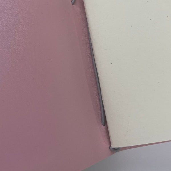 A5 Soft Pink Faux Leather Wrap Refillable Journal Notebook - with 2 plain paper notebooks