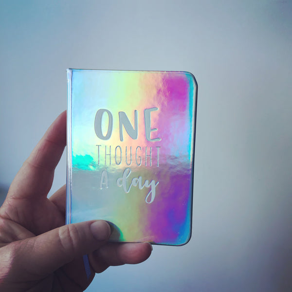 One thought a day mini journal with printed months and space for date