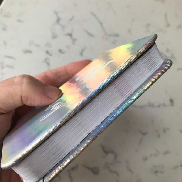 One thought a day mini journal with printed months and space for date