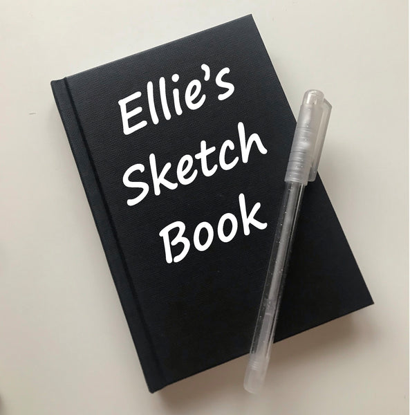 Sketchbook A6 hardback portrait - Silver Grey Lettering - The Little Big Journal Company