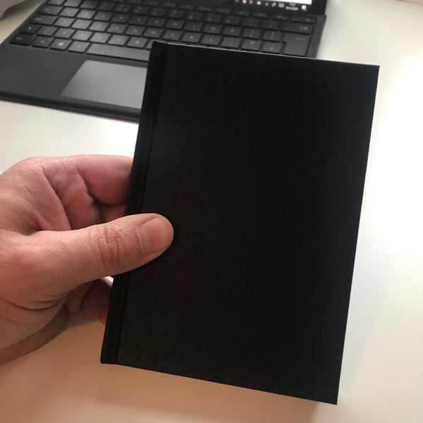 A6 hardback sketchbook - Graphite Grey Lettering - The Little Big Journal Company