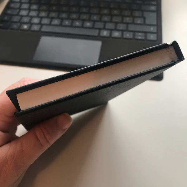 A6 hardback sketchbook - Graphite Grey Lettering - The Little Big Journal Company