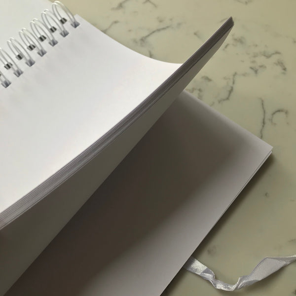 White Cover Marker Pen Font, Personalised Sketch Book with Cartridge Paper. Creative Notebook for all occasions