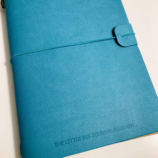 Blank Refillable Journal -Teal Blue with plain pages inserts - The Little Big Journal Company