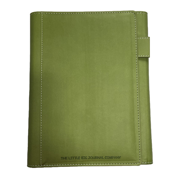 Magnetic Clasp A5 Refillable Faux Leather Journal Notebook Moss Green - Autumn Collection