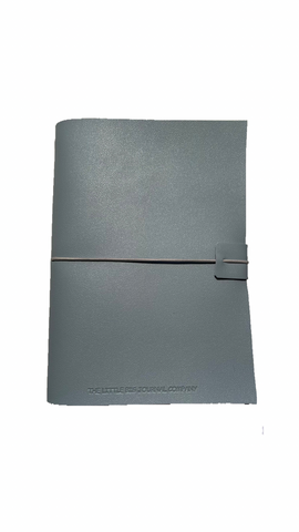 Pale Blue  Faux Leather Wrap A5 Refillable Journal Notebook - Pale blue with 2 plain paper notebooks