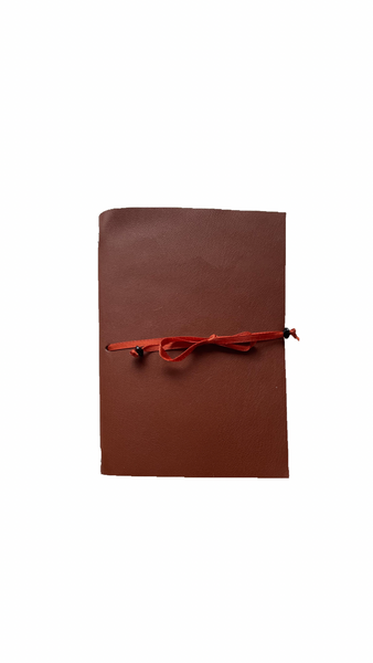 Brown Faux Leather A6 Refillable Journal Notebook - Brown with quality vellum plain pages inserts.