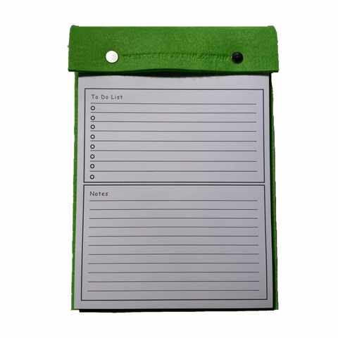 Bright Green Felt A5 Refillable desk notepad - Bright green with lined paper tear off insert