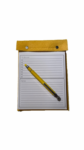 Bright Yellow Felt A5 Refillable desk notepad - Bright Yellow with lined paper tear off insert