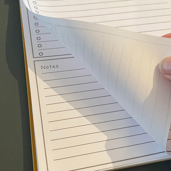 A5 refillable notepad with tear off pages