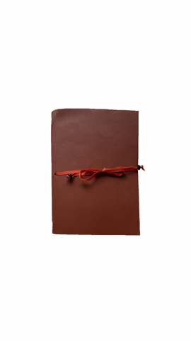 Brown Faux Leather A6 Refillable Journal Notebook - Brown with quality vellum plain pages inserts.