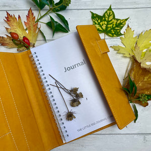 Magnetic Clasp A5 Refillable Faux Leather Journal Notebook Ochre Yellow - Autumn Collection