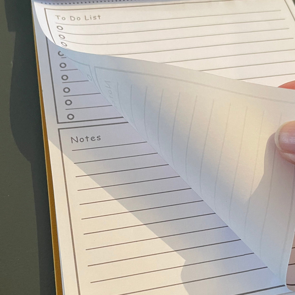 Silver Notepad A5 Silver Grey Felt Refillable desk notepad - with lined paper tear of ...