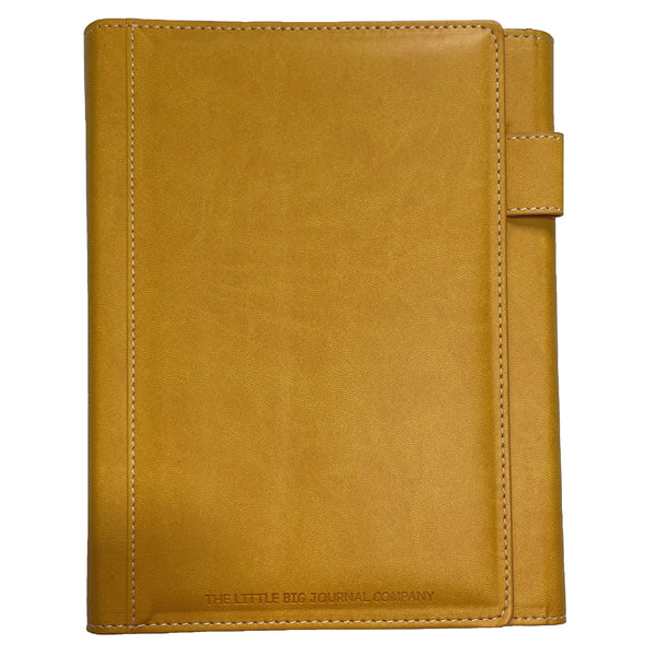 Magnetic Clasp A5 Refillable Faux Leather Journal Notebook Ochre Yellow - Autumn Collection