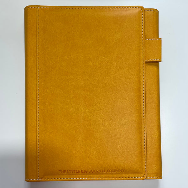 Magnetic Clasp A5 Refillable Faux Leather Journal Notebook Ochre Yellow - Autumn Collection