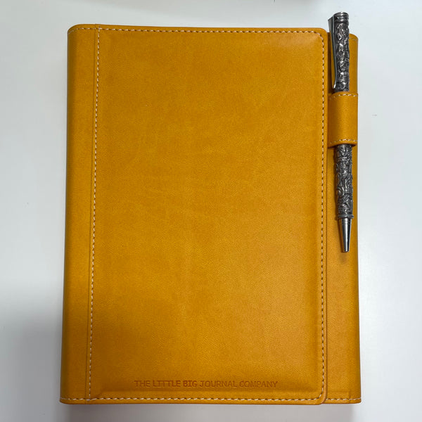 Magnetic Clasp A5 Refillable Faux Leather Journal Notebook Ochre Yellow - Autumn Collection