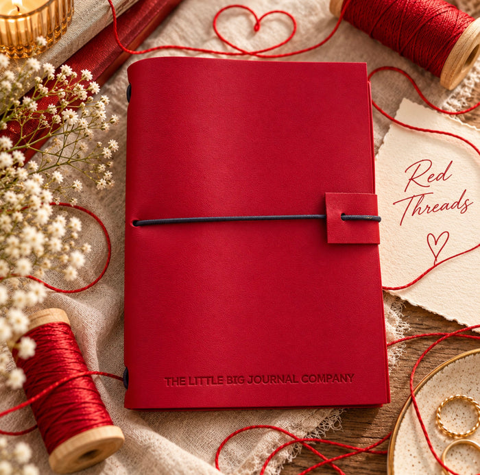 Soft Faux Leather Journal -  Cherry Red