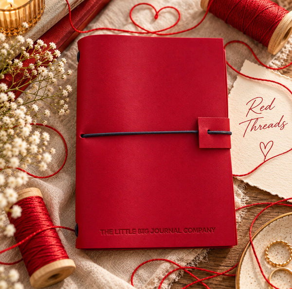 Soft Faux Leather Journal -  Cherry Red