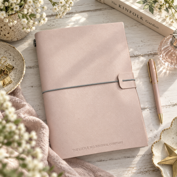 Soft Faux Leather Journal - Soft Pink