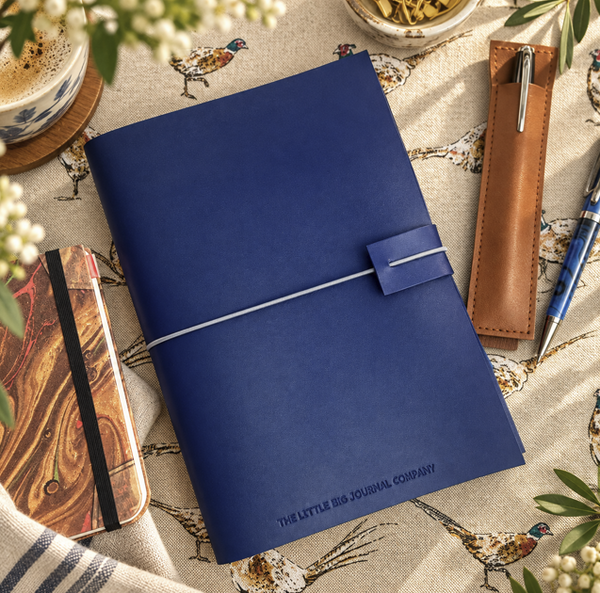 Soft Faux Leather Journal -  Navy Blue