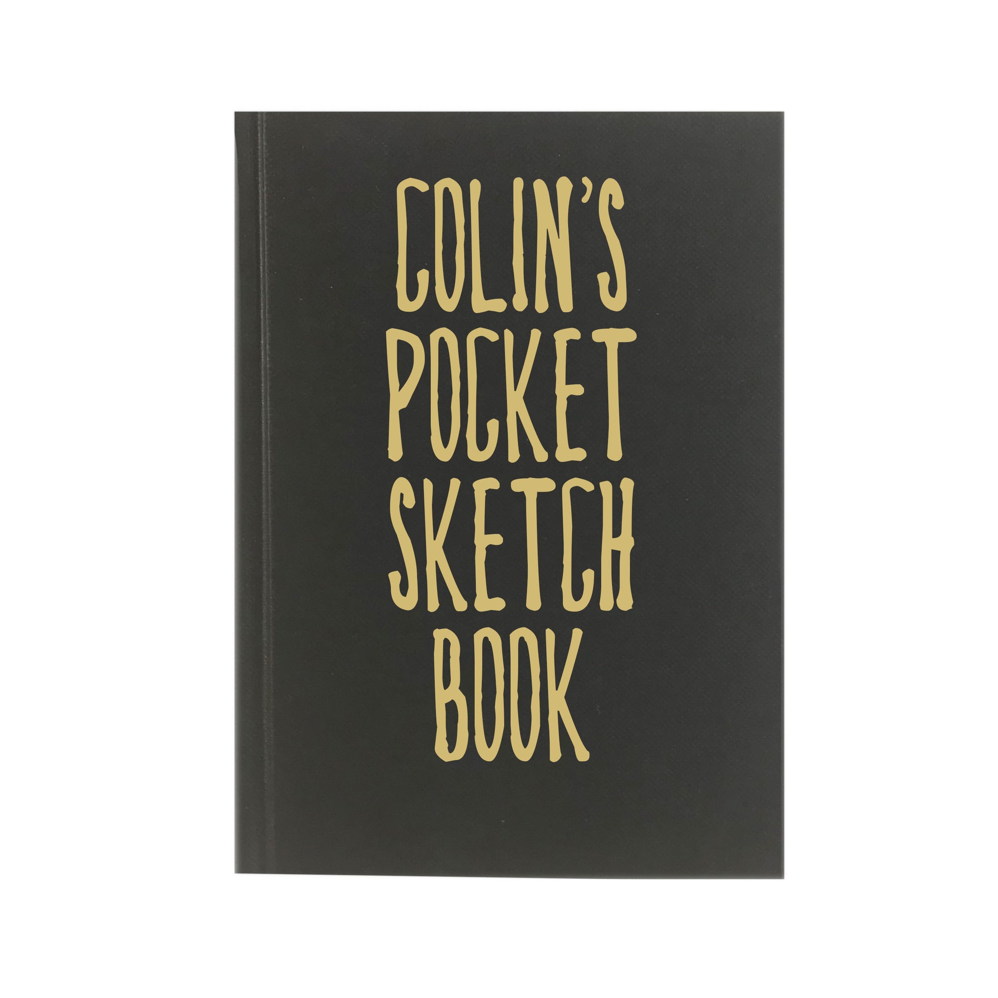 Personalised artist sketchbook notebook hardback - Old Gold Lettering