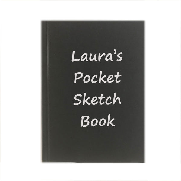 Personalised artist sketchbook notebook hardback  - Graphite Grey Lettering