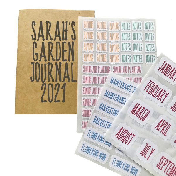 Garden journal sticker pack - months