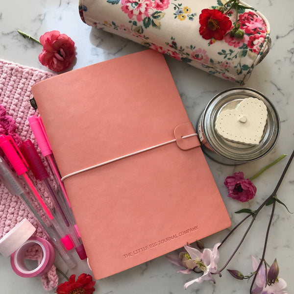 Refillable Journal - Rose with plain pages inserts - The Little Big Journal Company
