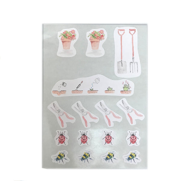 Garden journal sticker pack - Tools and Insects